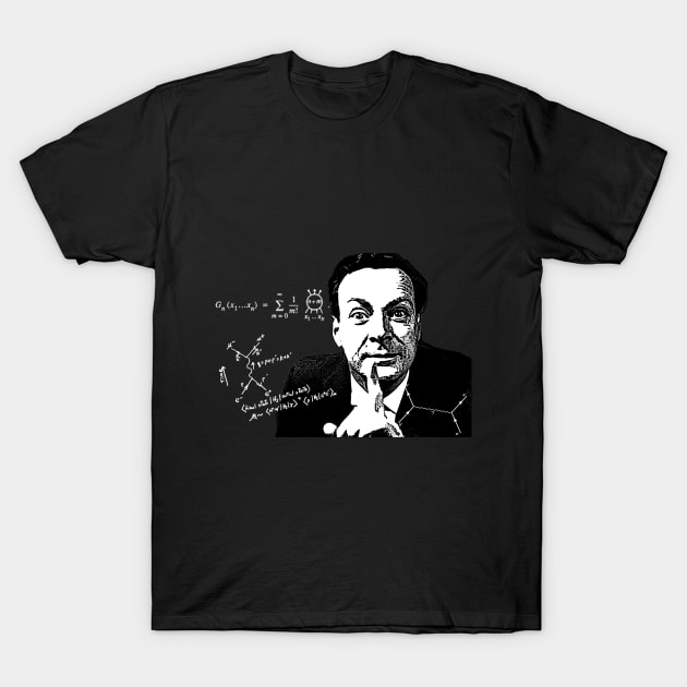 Richard Feynman OG Diagrams T-Shirt by 3ric-